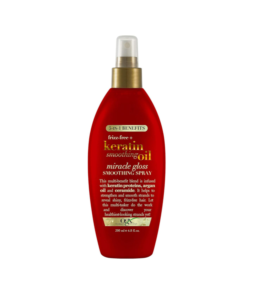 Ogx 5 In 1 Frizz-Free + Keratin Smoothing Oil Miracle Gloss Spray 200ml
